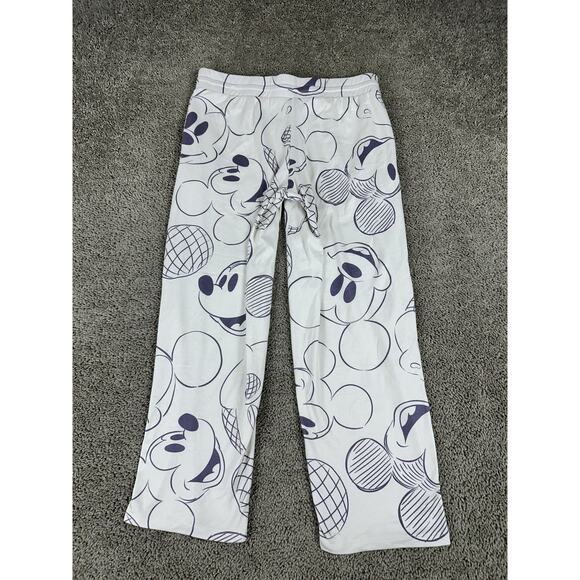 Disney Mickey Mouse Lounge Pajama Pants Womens Large White Drawstring Graphic - Picture 10 of 11